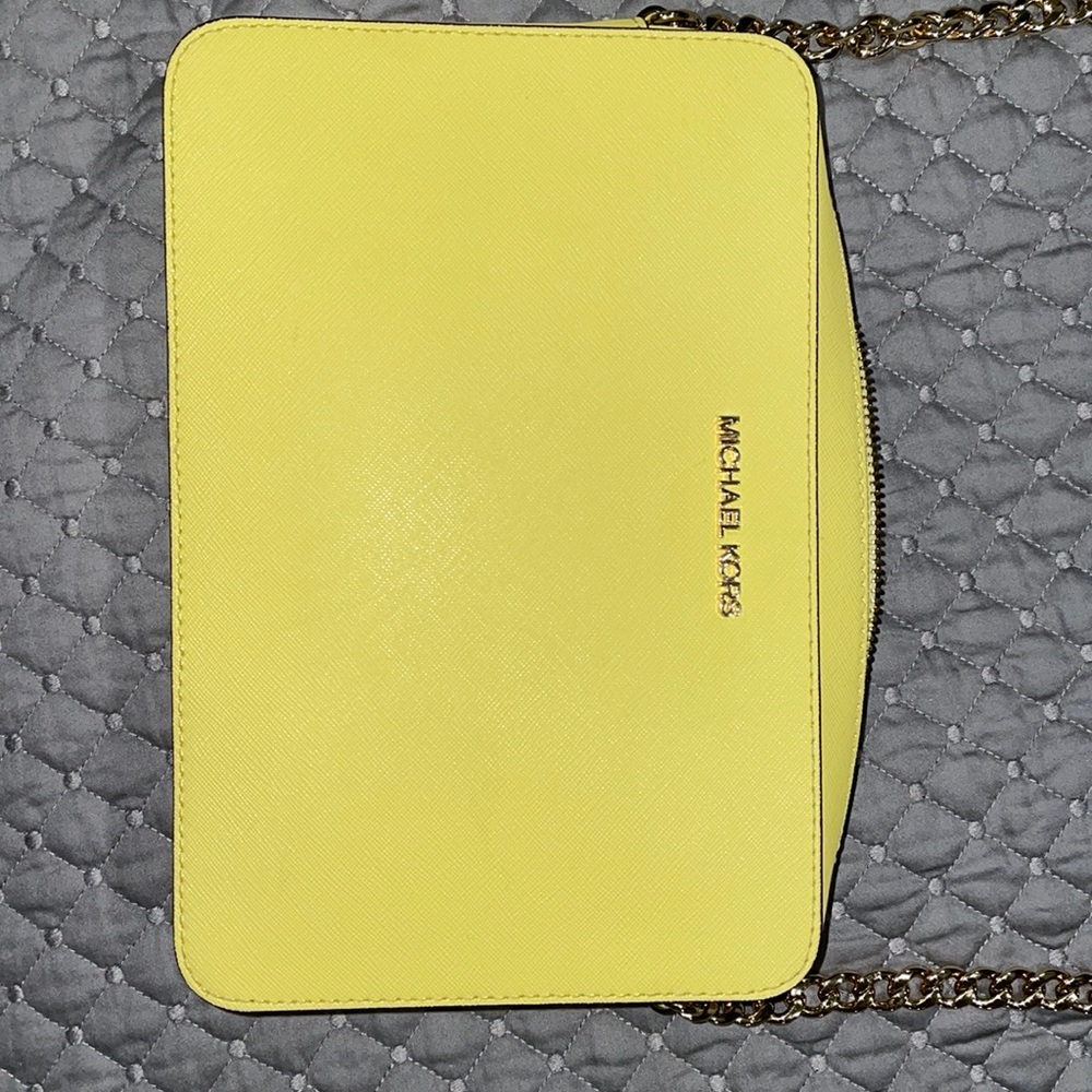 Yellow Michael Kors crossbody and wallet